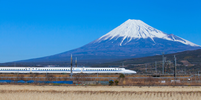 Mount Fuji And Shinkansen Train