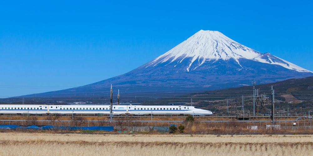 Mount Fuji And Shinkansen Train