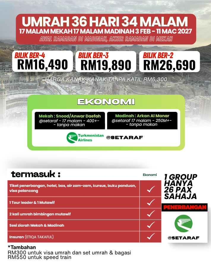Umrah Ramadha 36h34m Awal Madinah Akhir Mekah