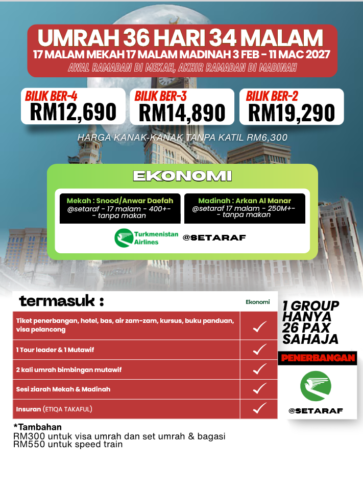 Umrah Ramadha 36h34m Awal Mekah Akhir Madinah